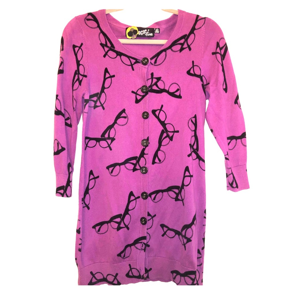 Purple Buttoned Up Cardigan